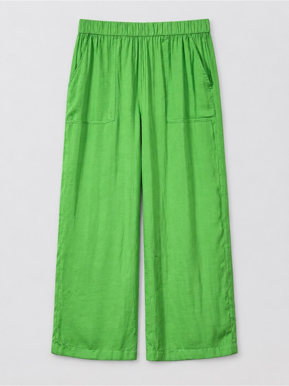 Rachel Zoe Womens Wide Leg Satin Pants Medium Kelly Green Coastal New